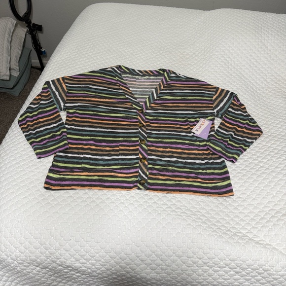 Joyspun Striped Multicolor Cardigan - Picture 1 of 5